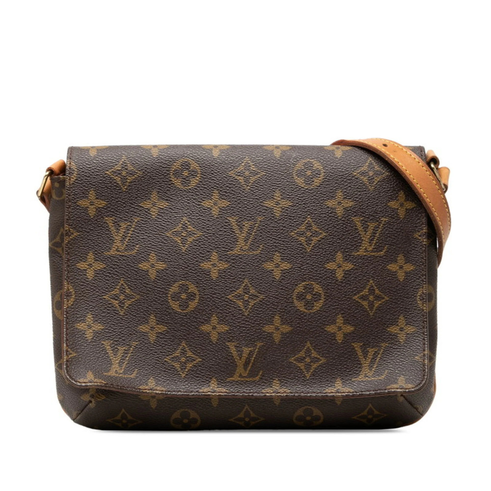 LOUIS VUITTON Authentic Brown Monogram Leather Shoulder Bag